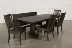 Valencia 72-90" Extension Trestle Dining With Bench + Side Chair Set For 6 -Furniture Store 101500 1