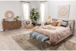 Dean Sand California King Upholstered Panel Bed -Furniture Store 102210 beige fabric upholstered bed room 90