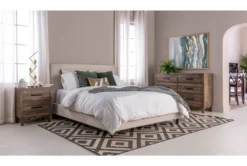Dean Sand California King Upholstered Panel Bed -Furniture Store 102210 beige fabric upholstered bed room 91