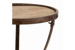 18" Round Metal + Wood Pedestal Accent Table -Furniture Store 107371 detail 44