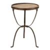 18" Round Metal + Wood Pedestal Accent Table -Furniture Store 107371 signature 01