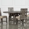 Jaxon Grey 54-72" Round Extension Dining With Wood Chair Set For 4 -Furniture Store 202270 0