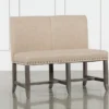 Jaxon Grey 49" Upholstered High Back Bench 2 Jaxon Grey 49" Upholstered High Back Bench -Furniture Store 202290 grey wood upholstered bench 1
