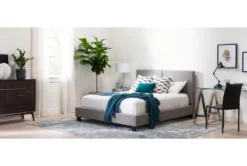 Rylee Queen Upholstered Panel Bed -Furniture Store 203251 grey fabric bed room 42