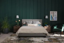 Rylee Queen Upholstered Panel Bed -Furniture Store 203251 grey fabric bed room 43