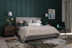 Rylee Queen Upholstered Panel Bed -Furniture Store 203251 grey fabric bed room 44