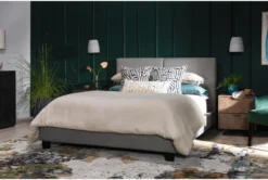 Rylee Queen Upholstered Panel Bed -Furniture Store 203251 grey fabric bed room 46