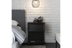 Pierce Espresso 1-Drawer Nightstand With Usb And Power Outlets -Furniture Store 207986 black wood nightstand room 42