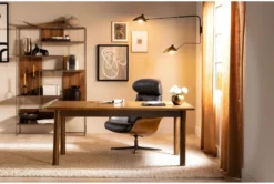 Amala Dark Grey Leather Reclining Swivel Chair With Adjustable Headrest And Ottoman -Furniture Store 208605 grey leather chair and ottoman set room 83