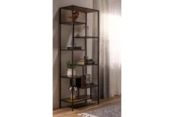 Austin 83" Bookcase -Furniture Store 209190 brown metal room divider room 45