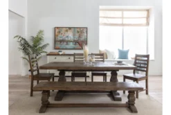 Caden 84" Dining With Bench + Side Chair Set For 6 -Furniture Store 215766 natural wood dining set room 41