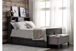 Dean Charcoal Storage Bench -Furniture Store 216700 grey fabric bench room 41