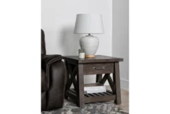 Jaxon Grey End Table -Furniture Store 218098 grey wood end table room 09