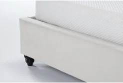 Mariah King Velvet Upholstered Panel Bed -Furniture Store 220645 beige fabric bed detail 45
