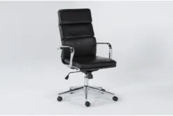 Moby Black Faux Leather High Back Rolling Office Chair -Furniture Store 223558 black faux leather office chair side 18