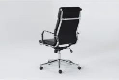 Moby Black Faux Leather High Back Rolling Office Chair -Furniture Store 223558 black faux leather office chair side 19