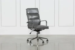 Moby Grey Faux Leather High Back Rolling Office Chair 11 Moby Grey Faux Leather High Back Rolling Office Chair -Furniture Store 223560 grey office chair detail 01