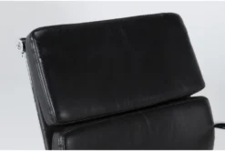 Moby Black Faux Leather Low Back Rolling Office Chair -Furniture Store 223564 black faux leather office chair detail 45