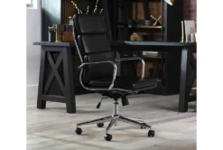 Moby Black Faux Leather Low Back Rolling Office Chair -Furniture Store 223564 black faux leather office chair room 47