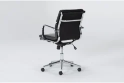 Moby Black Faux Leather Low Back Rolling Office Chair -Furniture Store 223564 black faux leather office chair side 19