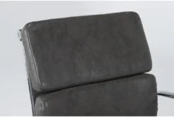 Moby Grey Faux Leather Low Back Rolling Office Chair -Furniture Store 223566 grey faux leather office chair detail 44