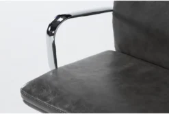 Moby Grey Faux Leather Low Back Rolling Office Chair -Furniture Store 223566 grey faux leather office chair detail 45