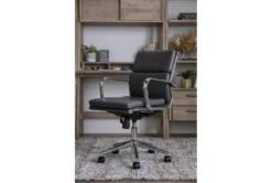 Moby Grey Faux Leather Low Back Rolling Office Chair -Furniture Store 223566 grey metal office chair room 35