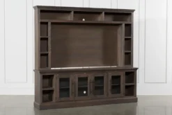 Wakefield 97" 2 Piece Wall Entertainment Center With Glass Doors