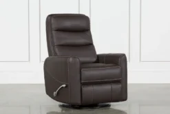 Hercules Chocolate Swivel Glider Rocker Recliner With Adjustable Headrest