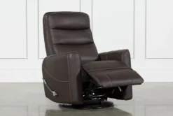 Hercules Chocolate Swivel Glider Rocker Recliner With Adjustable Headrest -Furniture Store 228211 brown fabric recliner 3