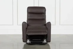 Hercules Chocolate Swivel Glider Rocker Recliner With Adjustable Headrest -Furniture Store 228211 brown fabric recliner 4