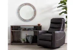 Hercules Chocolate Swivel Glider Rocker Recliner With Adjustable Headrest -Furniture Store 228211 brown fabric recliner room 12