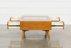 Alton Glass Coffee Table With Storage -Furniture Store 229324 brown wood cocktail table 4