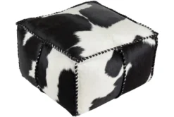 Pouf-Black Animal Print