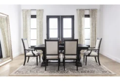 Chapleau II 76-104" Extension Dining With Side Chair Set For 6 -Furniture Store 236919 black wood dining set room 31