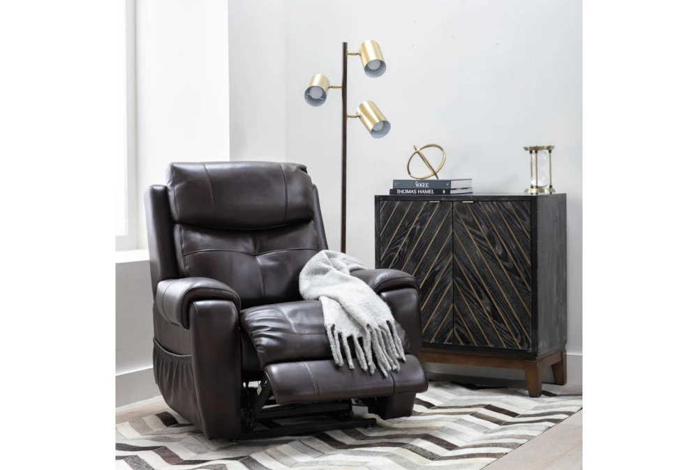 Carl Chocolate Leather Power Lift Recliner With Power Headrest 17 Carl Chocolate Leather Power Lift Recliner With Power Headrest - Image 15
