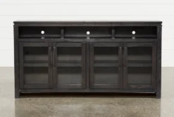 Oxford 70" TV Stand With Glass Doors -Furniture Store 241091 brown wood tv stand 2