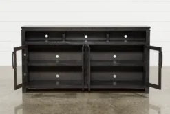 Oxford 70" TV Stand With Glass Doors -Furniture Store 241091 brown wood tv stand 3