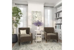 3-Tier White Mirror Top And Cane Accent Table -Furniture Store 243284 white wood accent table room 86 1