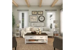 3-Tier White Mirror Top And Cane Accent Table -Furniture Store 243284 white wood accent table room 93 1