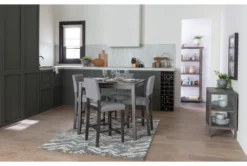 Jarrod Grey 40" Square Counter Set For 4 -Furniture Store 243507 grey wood 5 piece counter set room 05