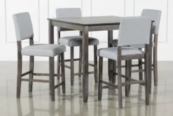 Jarrod Grey 40" Square Counter Set For 4