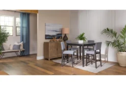 Jarrod Grey 40" Square Counter Set For 4 -Furniture Store 243507 grey wood counter height set room 42