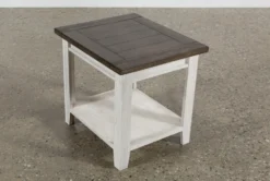 Dixon End Table -Furniture Store 243742 white wood end table detail 03