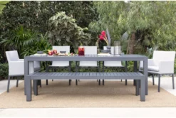 Ravelo Outdoor Dining Bench -Furniture Store 243970 grey metal dining bench room 43
