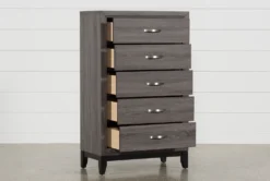 Finley Grey Chest Of Drawers -Furniture Store 244100 grey wood chest of drawers detail 03