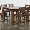 Rory 36-54" Extension Counter With Stool Set For 6 -Furniture Store 244662 brown wood counter set signature 01