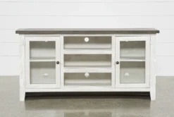 Dixon White 65" Tv Stand With Glass Doors -Furniture Store 244782 white wood 65 inch tv stand 2