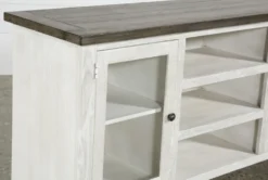 Dixon White 65" Tv Stand With Glass Doors -Furniture Store 244782 white wood 65 inch tv stand 4