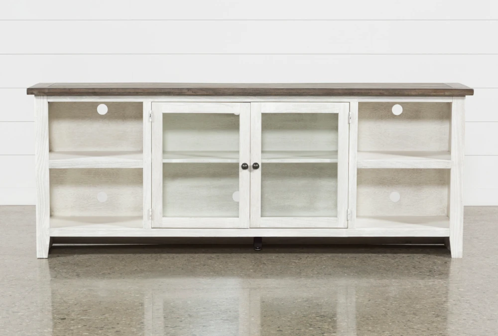 Dixon White 84" TV Stand With Glass Doors 5 Dixon White 84" TV Stand With Glass Doors - Image 3